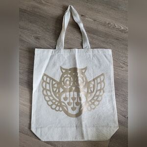 Canvas Tote Bag with Owl Design